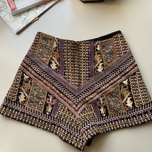 Boho Unique Embroidered Patchwork Zara Shorts EUC